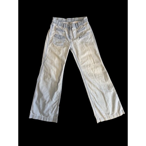 Sandro Denim - Sandro Wide Leg Jeans P3316-E Light Blue Denim Retro Jeans Size 40/L